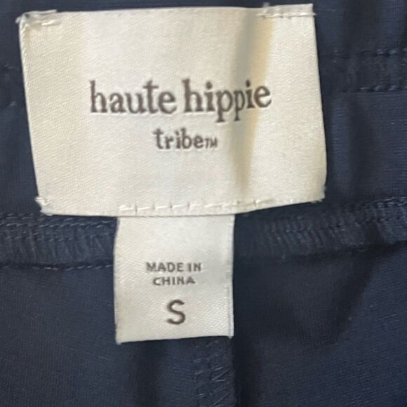 NWOT Haute Hippie Tribe Ponte Pant Satin Insert with Lace Up Detail, Size Small - Picture 5 of 7